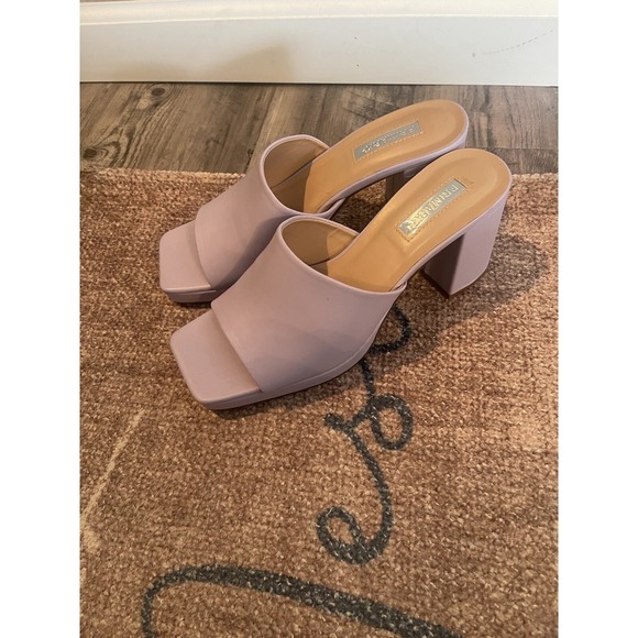 Primark Block Heel Mules Lilac Purple Size 7 Barbiecore - Picture 2 of 4